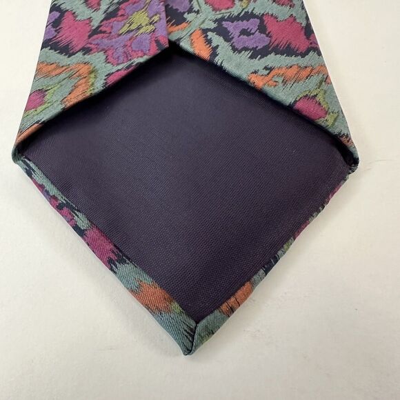 Muliti Color Men's Neck Tie Unbranded Gray w/Pink/Purple/Orange/Black Abstract - Picture 3 of 9